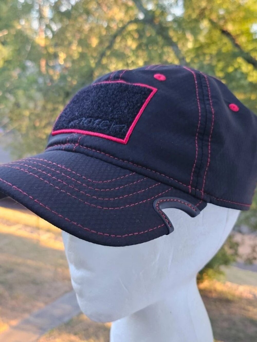 Notch Hat Classic Adjustable Athlete Operator Black/Red Cap Sport Hat Adjustable